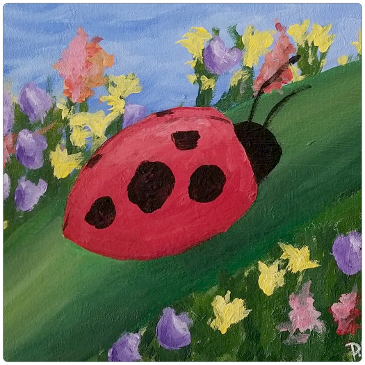 Ladybug painting by Patrick van den Broek